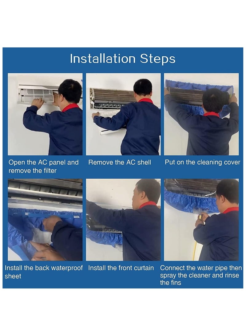 DELGREEN Air Conditioning Cleaning Waterproof Cover Bag with Drain Outlet Dust Washing Clean Protector Bag Size 2P-3P  Wall Mounted Air Conditioning Service Bag with Water Pipe - Image 3