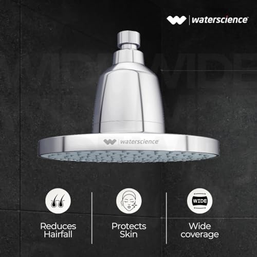 WaterScience CLEO Rain Shower Filter for Hard Water | 8" Shower Head without Shower Arm| Water Softener for Bathroom - Image 4