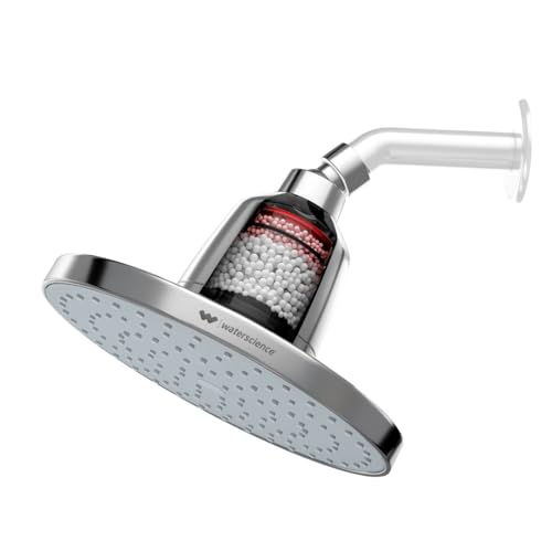 WaterScience CLEO Rain Shower Filter for Hard Water | 8" Shower Head without Shower Arm| Water Softener for Bathroom - Image 1