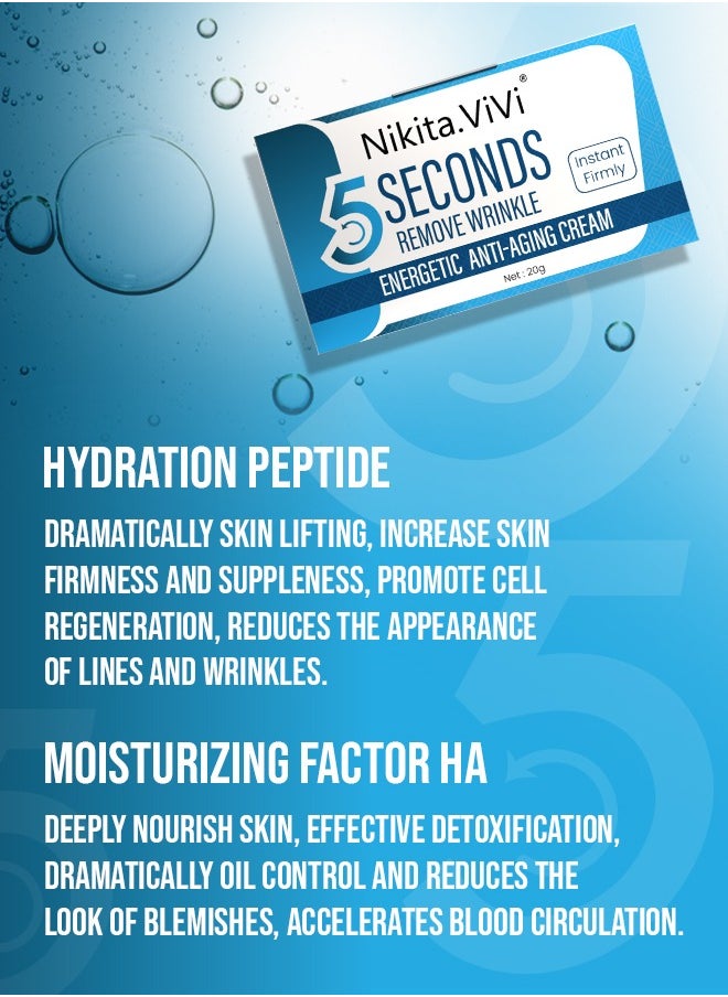 NIKITA.VIVI 5 Seconds Instant Wrinkle Remover Removes Wrinkles and Puffiness of Eyes with Hydration Twenty One Peptide Anti Wrinkle Eye Cream Hydrating Eye Cream for Anti Aging Reduce Wrinkles 20g  - Image 2