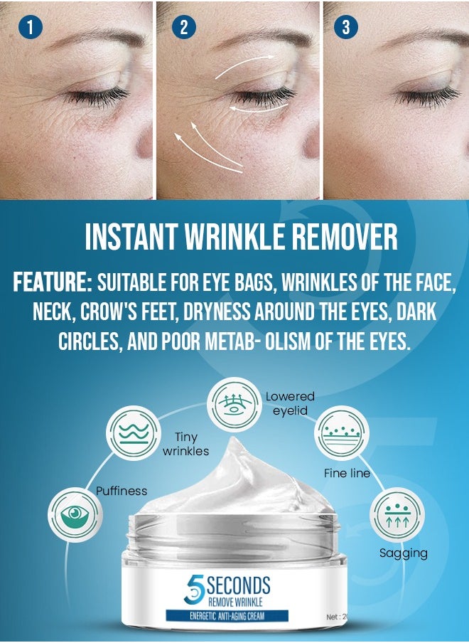 NIKITA.VIVI 5 Seconds Instant Wrinkle Remover Removes Wrinkles and Puffiness of Eyes with Hydration Twenty One Peptide Anti Wrinkle Eye Cream Hydrating Eye Cream for Anti Aging Reduce Wrinkles 20g  - Image 3