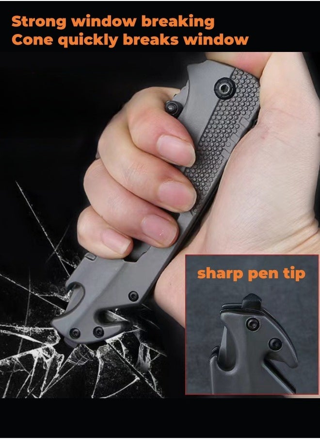 Browning - Outdoor All Stainless Steel High Hardness Camping Survival Folding Knife Portable - Grey - Image 1