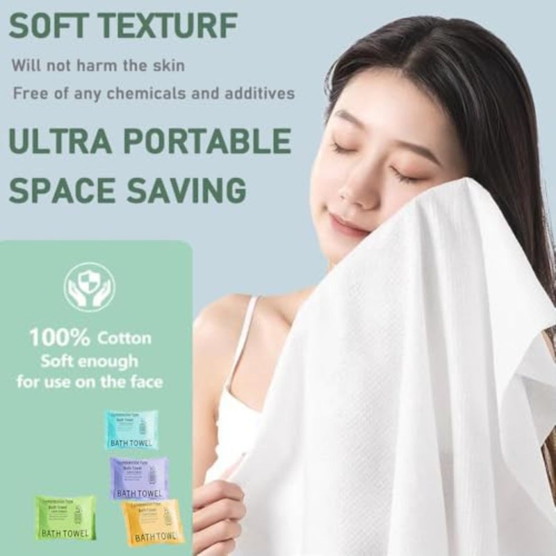8 PCS Compressed Bath Towels, Disposable Travel Towels, Disposable Compressed Cotton Towels, Large Portable Soft Durable Reusable Towels for Camping Sports Hiking Beach Swim Traveling 140x70CM - Image 4
