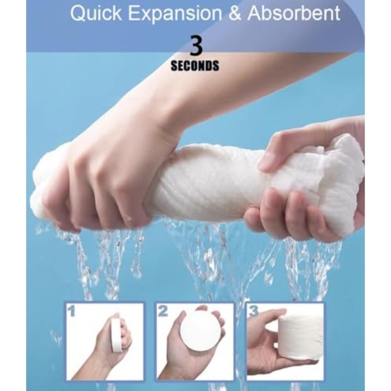 8 PCS Compressed Bath Towels, Disposable Travel Towels, Disposable Compressed Cotton Towels, Large Portable Soft Durable Reusable Towels for Camping Sports Hiking Beach Swim Traveling 140x70CM - Image 2