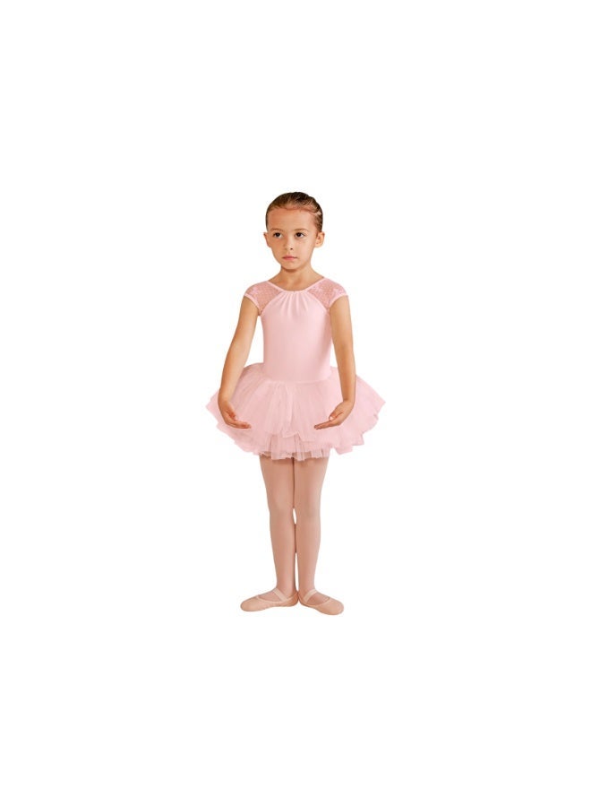 Bloch Girls Elenore Bow Mesh Tutu Leotard – Candy Pink - Image 1
