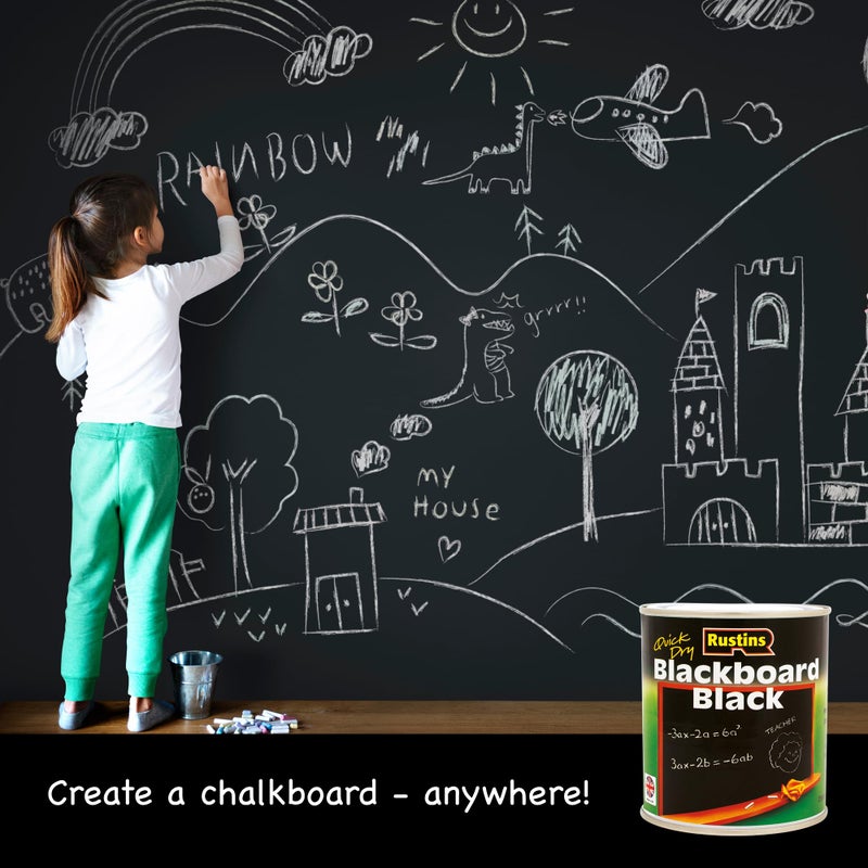 Rustins Blackboard Black Paint 250ml - Image 3