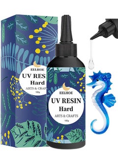EELHOE UV Resin, Crystal Clear Hard Cure UV Curing Epoxy Resin For DIY Jewelry Making, Home Decor, Clear Solar Curing Sun Active Resin For Resin Molding, Casting And Coating 100G  - Image 1