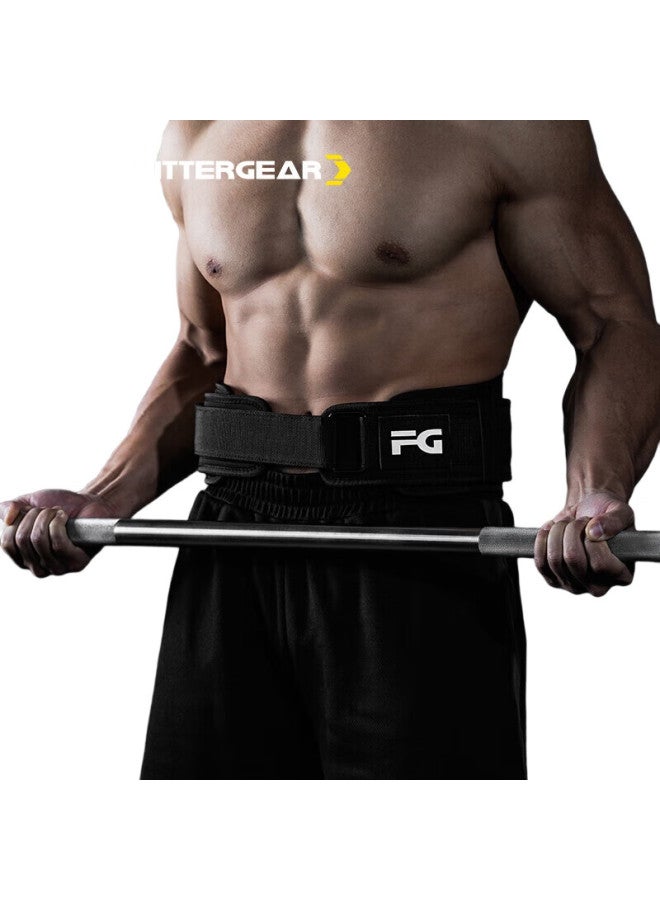 FITTERGEAR Fitness Waist Belt For Men, Deadlift Squat Strength Training Weightlifting Back Support Belt, Black, Size M - Image 2