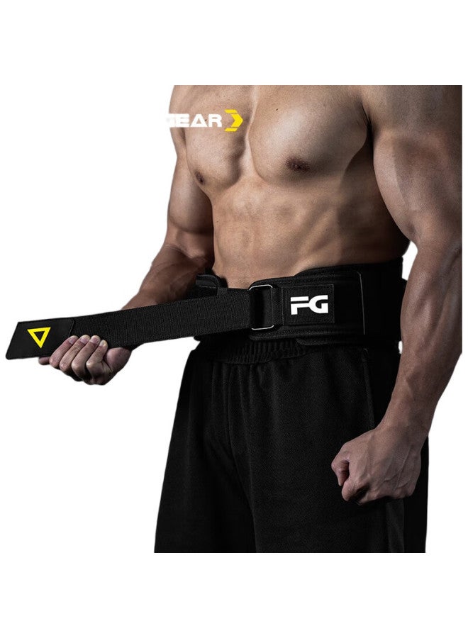 FITTERGEAR Fitness Waist Belt For Men, Deadlift Squat Strength Training Weightlifting Back Support Belt, Black, Size M - Image 1