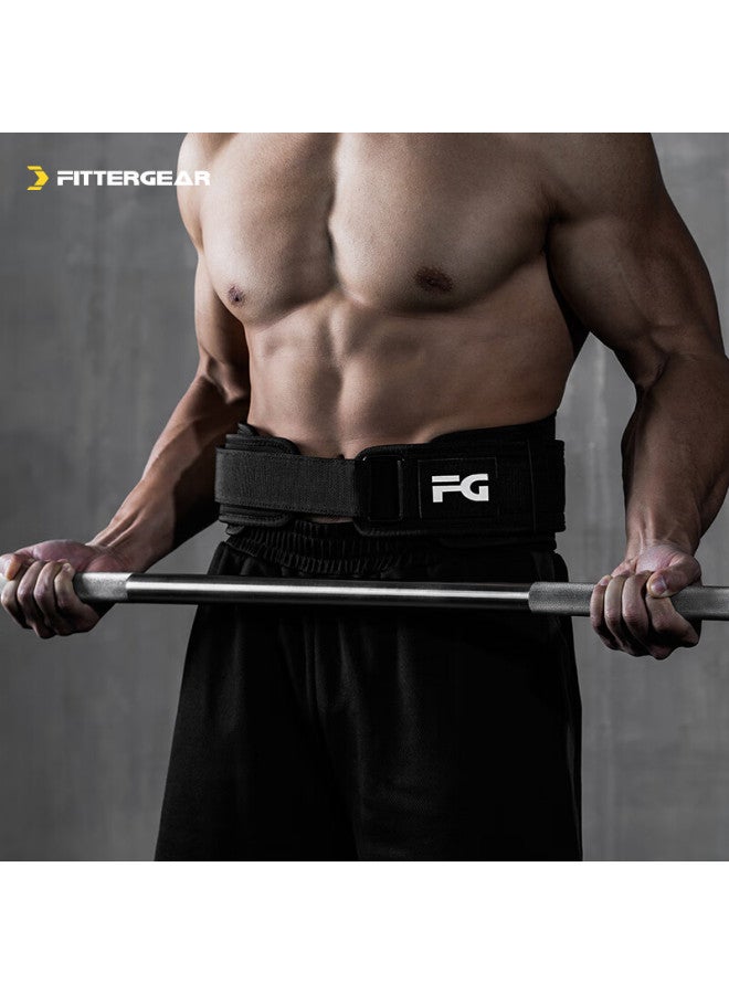 Fittergear Fitness Waist Belt For Men, Deadlift Squat Strength Training Weightlifting Back Support Belt, Black, Size M - Image 2