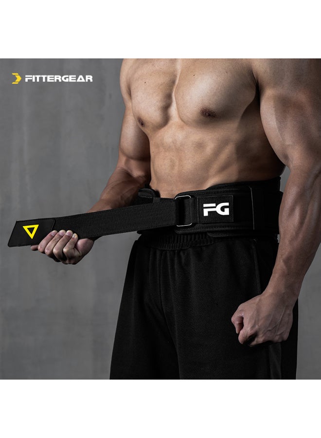 Fittergear Fitness Waist Belt For Men, Deadlift Squat Strength Training Weightlifting Back Support Belt, Black, Size M - Image 1