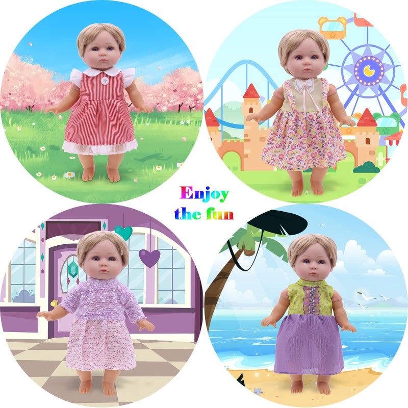 MLcnleS Alive Baby Doll Clothes and Accessories - 12 Sets Girl Doll Princess Dress for 12-14 Inch Dolls - Cute Outfits for Little Girls' Christmas & Birthday - Image 4