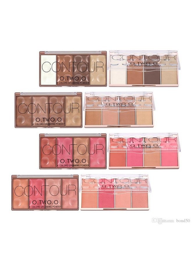 COSLUXE O Two O Contour Highlighter & Blush Palette, 24G Face Shading Grooming Powder Makeup 4 Colors Long-Lasting Face Make Up (02) - Image 1