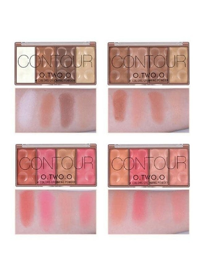 COSLUXE O Two O Contour Highlighter & Blush Palette, 24G Face Shading Grooming Powder Makeup 4 Colors Long-Lasting Face Make Up (02) - Image 3