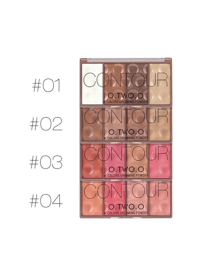 COSLUXE O Two O Contour Highlighter & Blush Palette, 24G Face Shading Grooming Powder Makeup 4 Colors Long-Lasting Face Make Up (02) - Image 2
