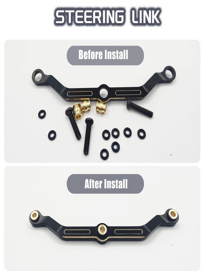 HOPLEX CNC Machined Upgrade Parts for TRX-4M Brass Steering Links Weighted Rod Tie Linkage, Aluminum Servo Horn and Servo Mount for 1/18 TRX4M RC Crawler Car - Image 2