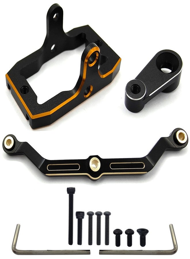 HOPLEX CNC Machined Upgrade Parts for TRX-4M Brass Steering Links Weighted Rod Tie Linkage, Aluminum Servo Horn and Servo Mount for 1/18 TRX4M RC Crawler Car - Image 1