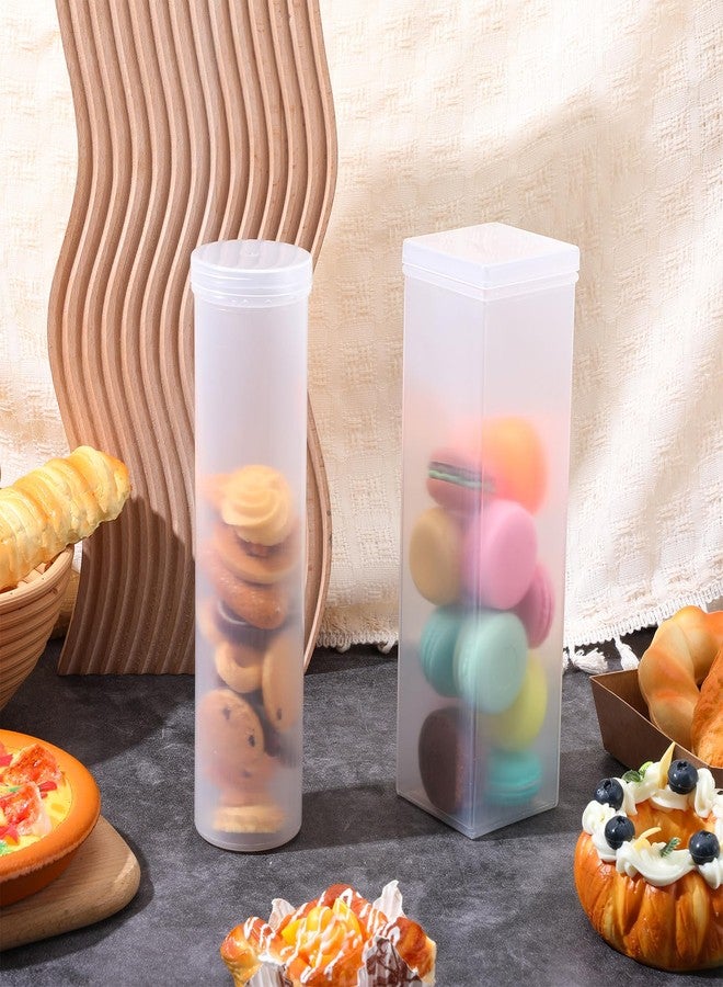 wutfuooo 6 Pcs Plastic Cracker Keeper Small Cracker Storage Containers Plastic Cookie Containers Round and Square Sizes Airtight Kitchen Container for Saltine Crackers Dry Food Storage Keep Fresh - Image 5