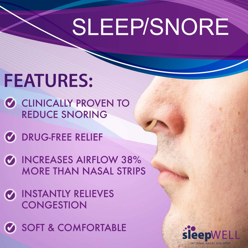 sleepWELL Snoring Solution, Internal Nasal Dilators for Increased Airflow & Easier Breathing, Snore Stopper for More Restful, Restorative Sleep, Soft & Comfortable, Latex Free & Drug Free, 12 Count - Image 4