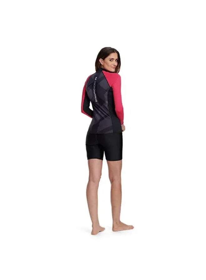 DYNAMICNORD Dynaskin Shirt Long Sleeve Women Dy-32 Black/Red - S - Image 2