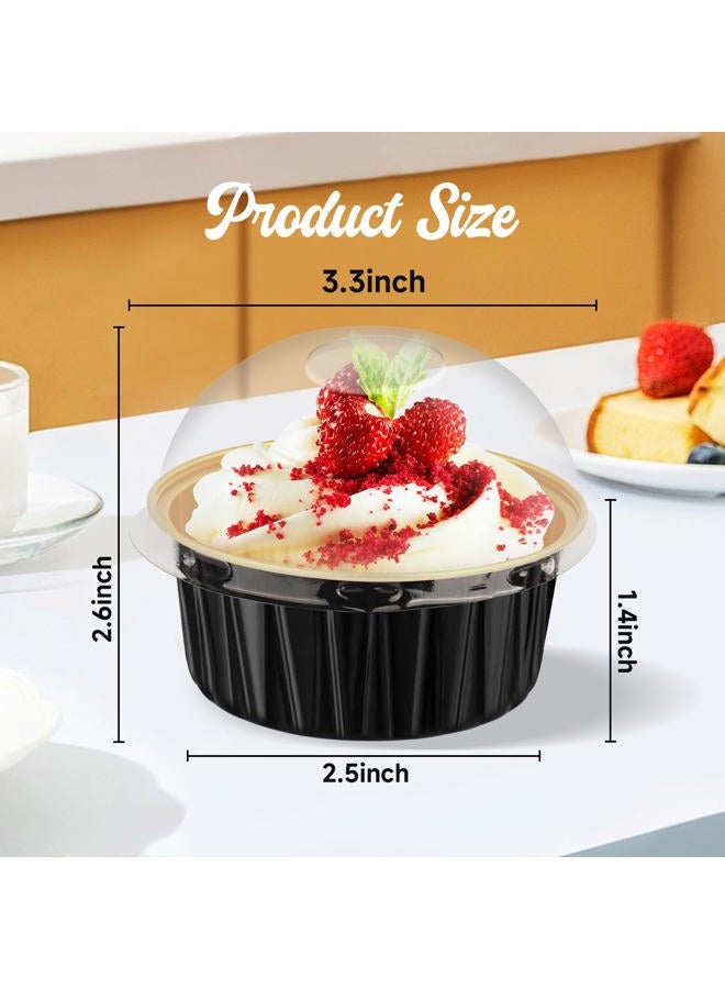 CXIIPOL 60 Pack 5 OZ Round Mini Aluminum Pans with Lids, Disposable Aluminum Foil Baking Pans with Lids, Mini Cake Containers for Birthday Party, Wedding, Baby Shower, Holiday Celebration - Image 2