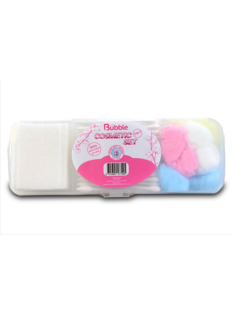 Bubble Pure Cotton Cosmetics Set 3in1 - Image 1