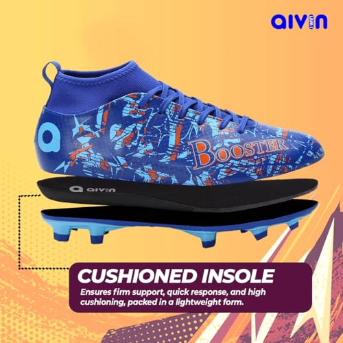 AIVIN Unisex Booster Pro. Light Weight and Durable Football Shoes &, Comfortable and Flexible Soccer Shoe, Football Studs, Multi, 7 - Image 4