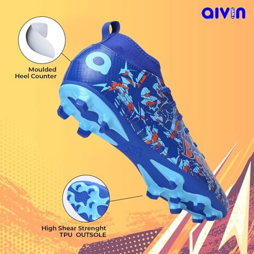 AIVIN Unisex Booster Pro. Light Weight and Durable Football Shoes &, Comfortable and Flexible Soccer Shoe, Football Studs, Multi, 7 - Image 5