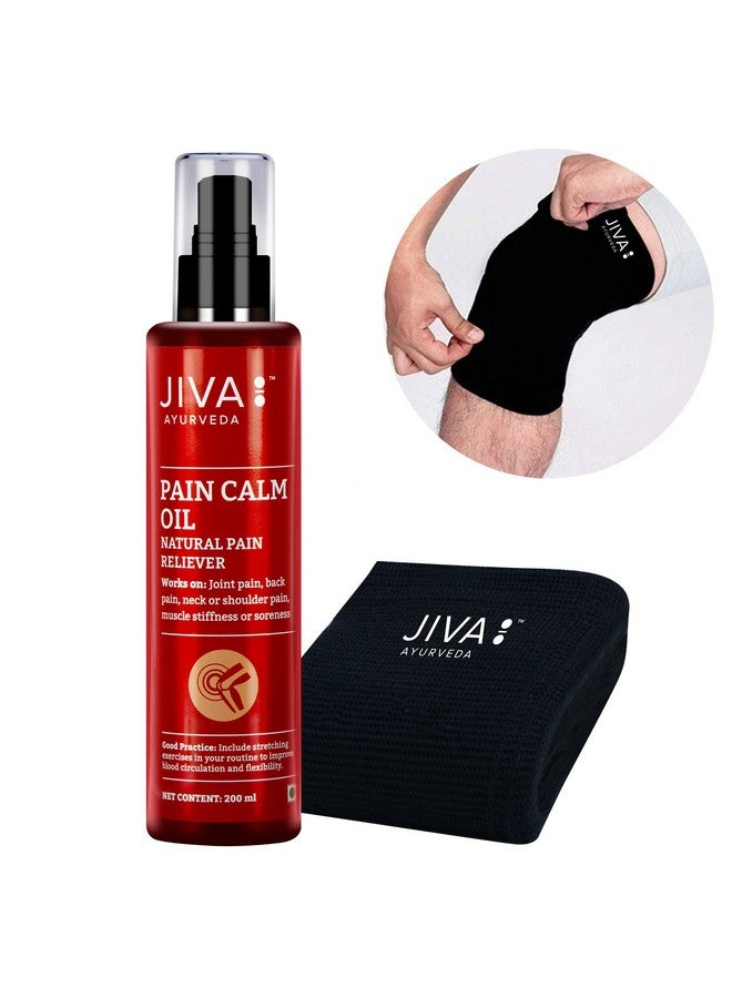 Jiva Pain Calm Oil (200 ML) (Pain Calm Oil & Knee Cap) | Relief From Muscular & Joint Pain | (Pack Of 2) - Image 2