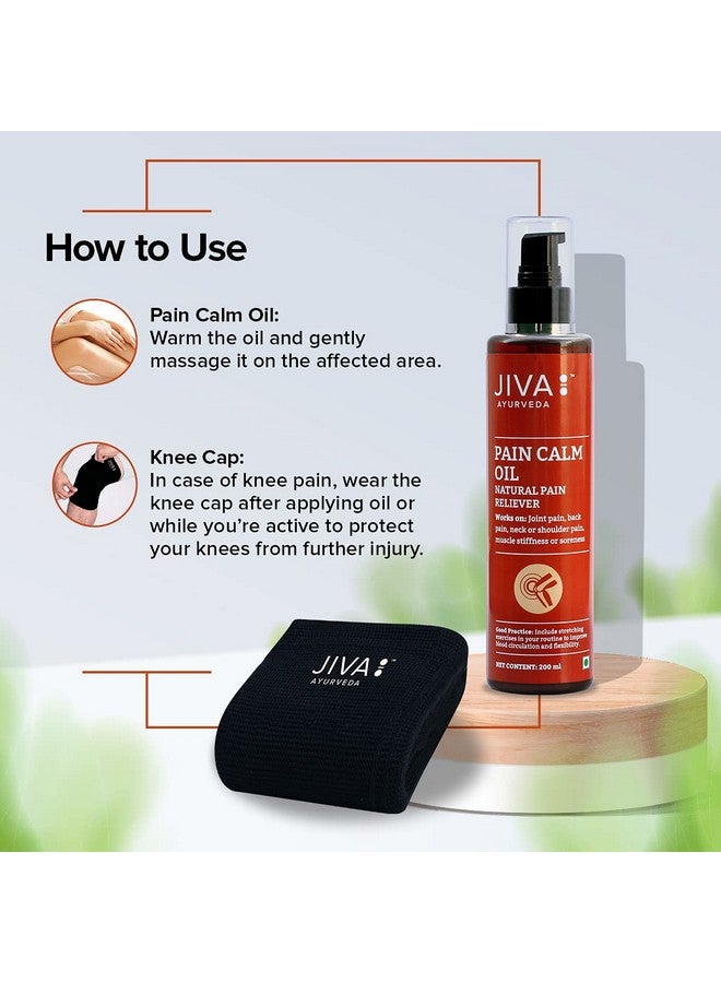 Jiva Pain Calm Oil (200 ML) (Pain Calm Oil & Knee Cap) | Relief From Muscular & Joint Pain | (Pack Of 2) - Image 5