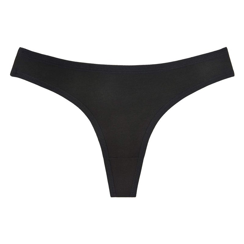 Sunm Boutique 6 Pack Women's Cotton Thongs Breathable Bikini Panties Underwear Black Small - Image 5