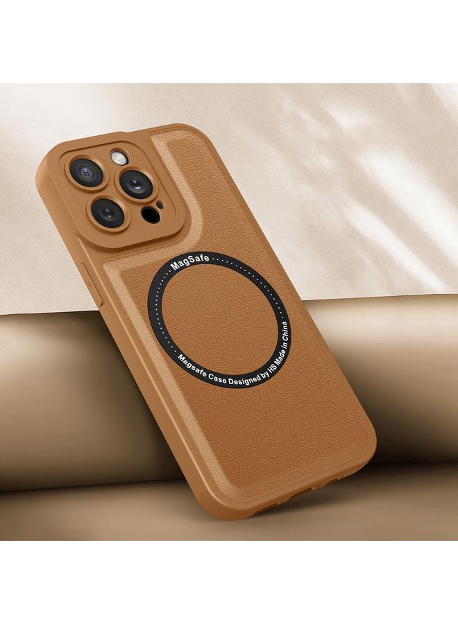 Zaboon Case For iPhone 12 Pro Magsafe Magnetic Plain Leather Phone Case - Image 1