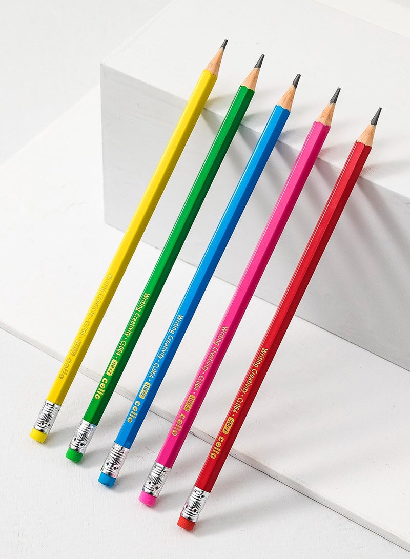 Cello 30 Pcs Wooden HB Pencils, Black Pencil Non Slip Pre-Sharpened Pencil with Eraser Student Writing Drawing Tool for Exams, School, Office, Home Drawing Sketching - Image 5