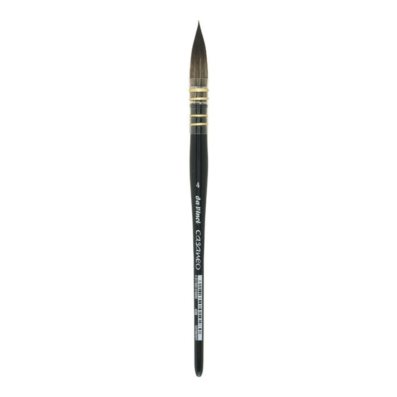 da Vinci Watercolor Series 498 Casaneo Paint Brush, Round Quill New Wave Synthetics, Size 4 - Image 4