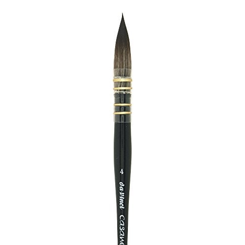 da Vinci Watercolor Series 498 Casaneo Paint Brush, Round Quill New Wave Synthetics, Size 4 - Image 2