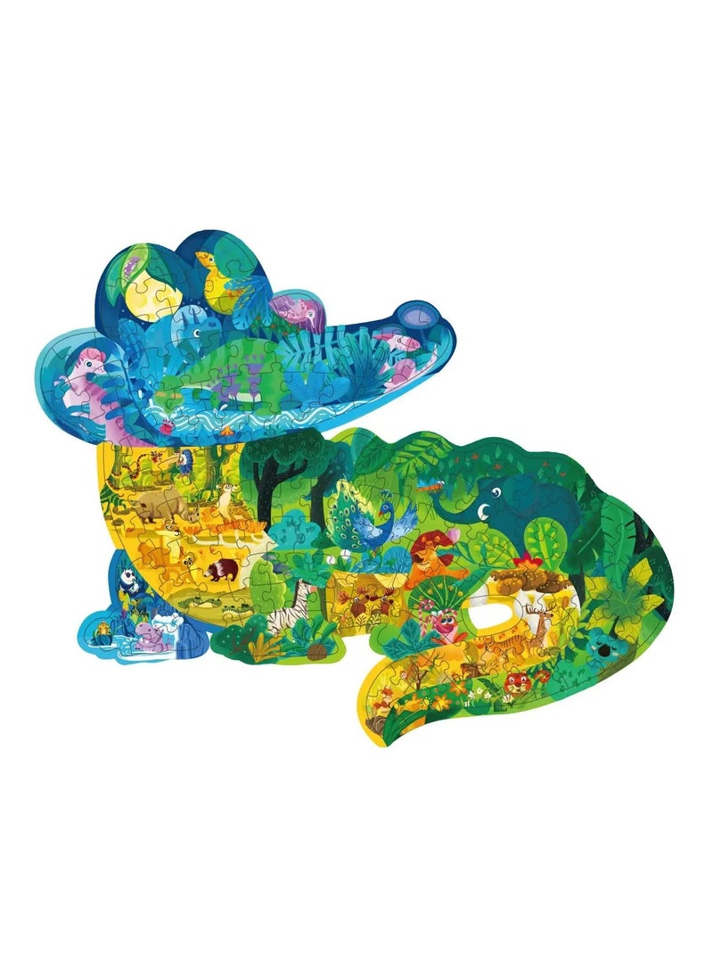 Barakah Jigsaw Puzzles for Kids Ages 3-5, 6-8, 8-10, Children Colorful Fun Animal Shaped Puzzle Learning Educational Toys Gifts Games for Boys and Girls (Crocodile-154 PCS) - Image 2