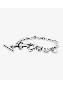 PANDORA Knotted Heart T-Bar Bracelet for Women Circumference 20cm  - Image 1