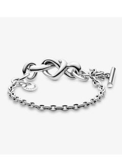 PANDORA Knotted Heart T-Bar Bracelet for Women Circumference 20cm  - Image 2