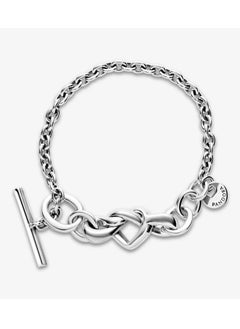 PANDORA Knotted Heart T-Bar Bracelet for Women Circumference 20cm  - Image 3