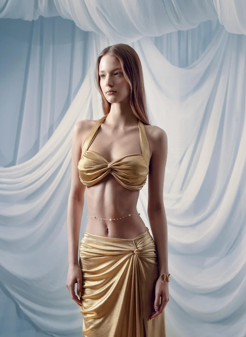Lichi Jersey top with metallic finish
