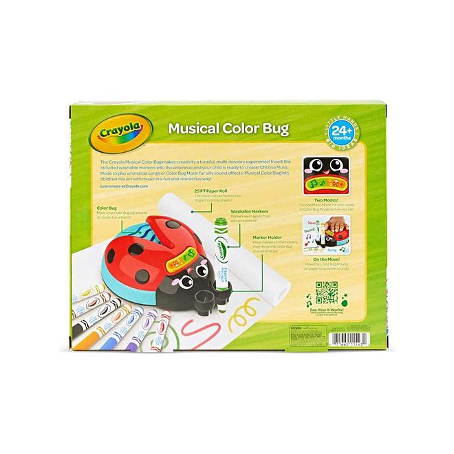 Crayola Doodle Bug with Accessories, Sensory Toy, 8 Sounds, Cause and Effect, 2 Years+, L 29 x B 22 x H 6.35 cm, Pack of 10 - Multicolour - Image 5