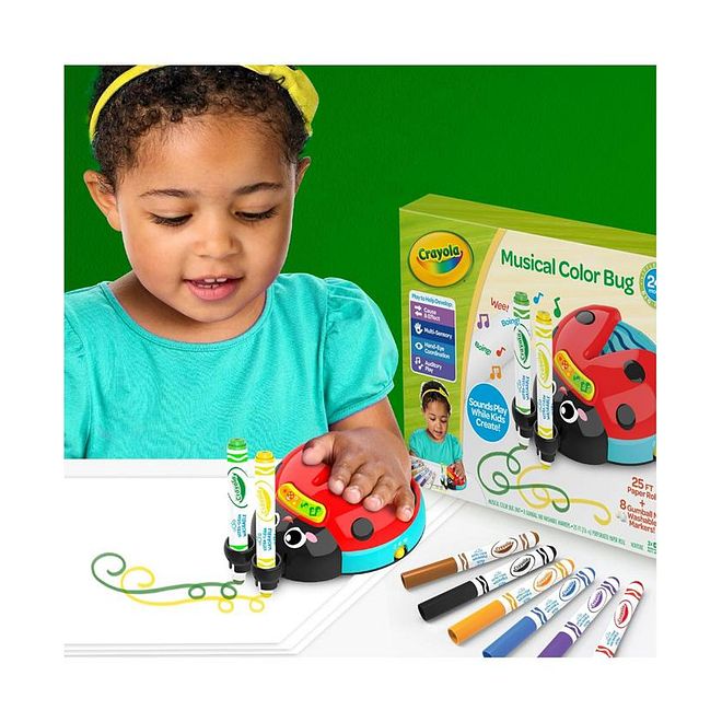 Crayola Doodle Bug with Accessories, Sensory Toy, 8 Sounds, Cause and Effect, 2 Years+, L 29 x B 22 x H 6.35 cm, Pack of 10 - Multicolour - Image 2