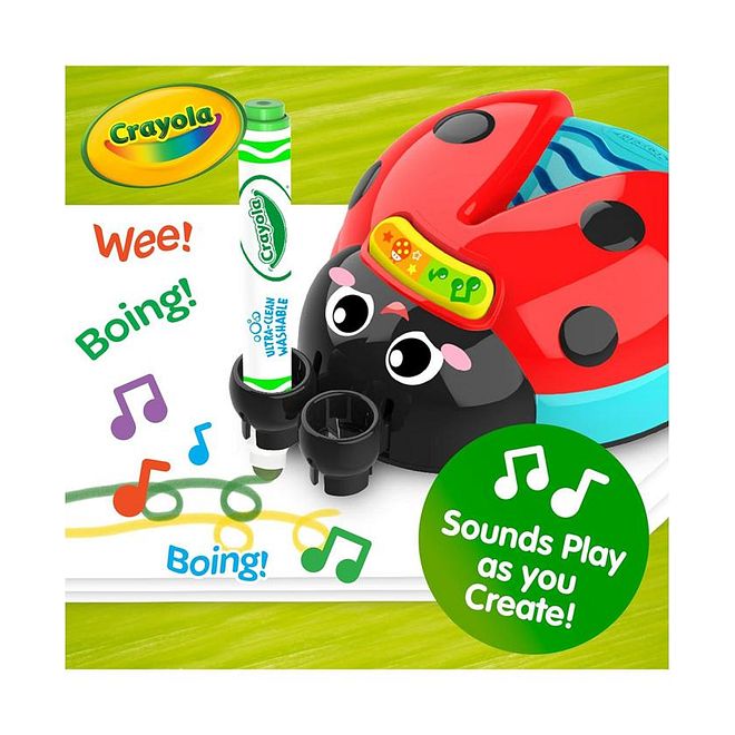Crayola Doodle Bug with Accessories, Sensory Toy, 8 Sounds, Cause and Effect, 2 Years+, L 29 x B 22 x H 6.35 cm, Pack of 10 - Multicolour - Image 4
