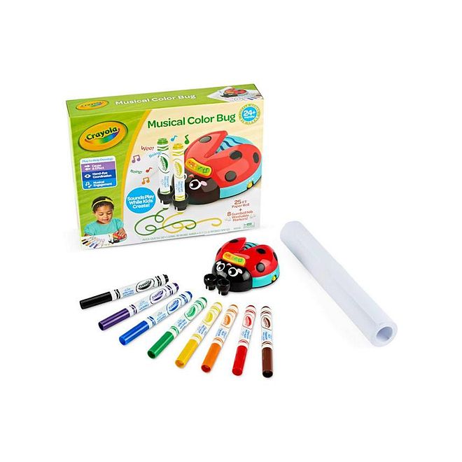 Crayola Doodle Bug with Accessories, Sensory Toy, 8 Sounds, Cause and Effect, 2 Years+, L 29 x B 22 x H 6.35 cm, Pack of 10 - Multicolour - Image 1