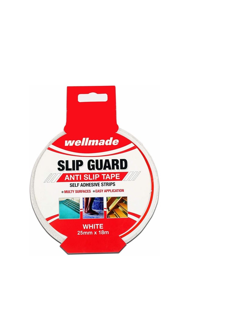 ويل ميد أشرطة Wellmade الاصطناعية الناعمة ذات الجر الناعم والمضادة للانزلاق للأقدام العارية ، 18 م 2 بوصة (50 مم) أبيض - Image 3