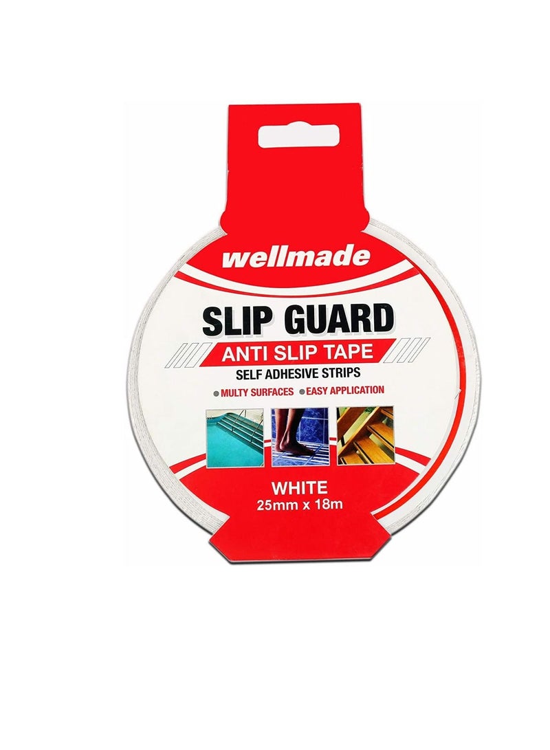 ويل ميد أشرطة Wellmade الاصطناعية الناعمة ذات الجر الناعم والمضادة للانزلاق للأقدام العارية ، 18 م 2 بوصة (50 مم) أبيض - Image 1