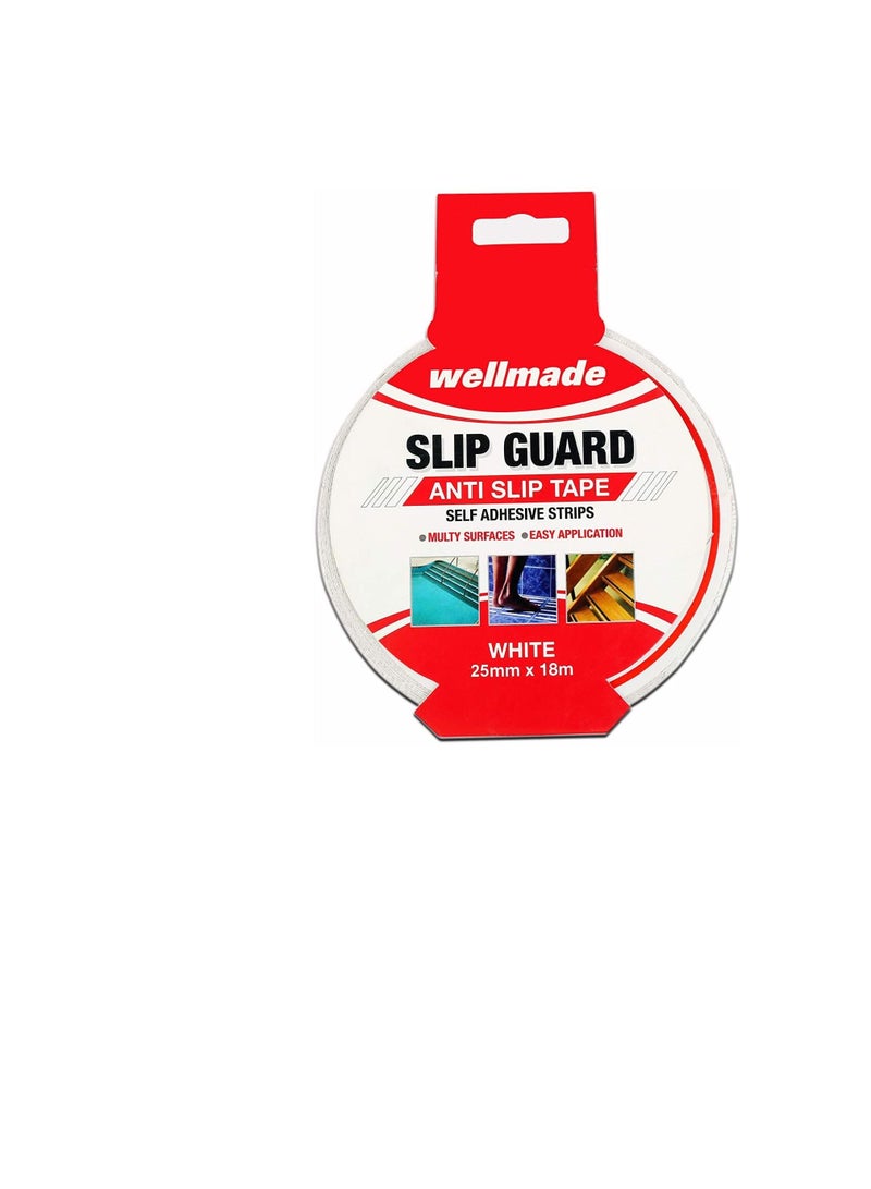 ويل ميد أشرطة Wellmade الاصطناعية الناعمة ذات الجر الناعم والمضادة للانزلاق للأقدام العارية ، 18 م 2 بوصة (50 مم) أبيض - Image 2