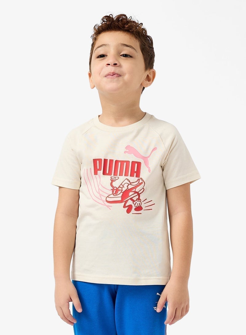 PUMA Kids Little Runners Aop T-Shirt - Image 1