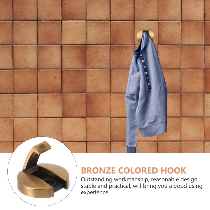 Foldable Wall Hook Bronze Finish Aluminum Towel Clothes Hanger For Bathroom Bedroom - Image 4