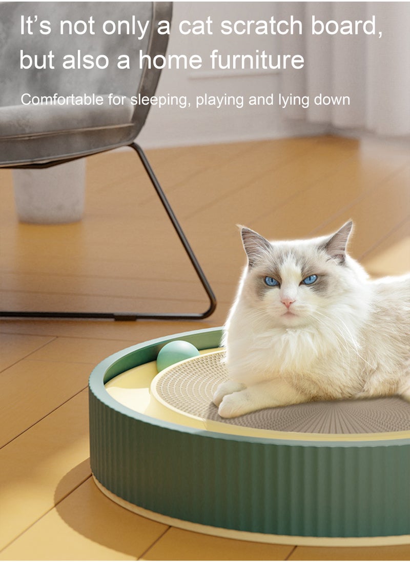 Cat scratching board, cat bed with ball, one-piece non-shedding claw grinding corrugated paper cat scratching basin vertical cat toy 45cm Blue